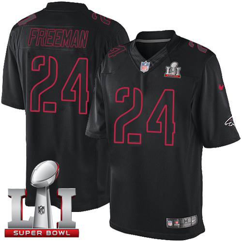 Nike Falcons #24 Devonta Freeman Black Super Bowl LI 51 Men's Stitched NFL Impact Limited Jersey - Click Image to Close
